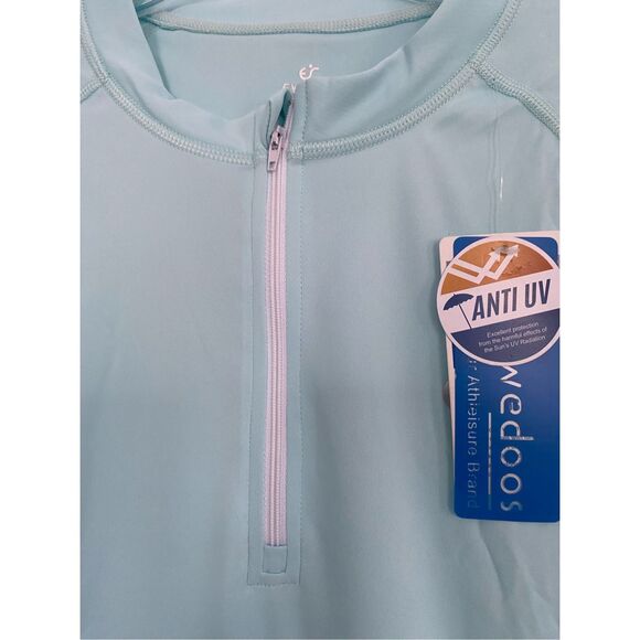 Evedoos Long Sleeve Blue 1/4 zip Workout Shirt Anti UV Sz Xl NWT - Picture 6 of 10